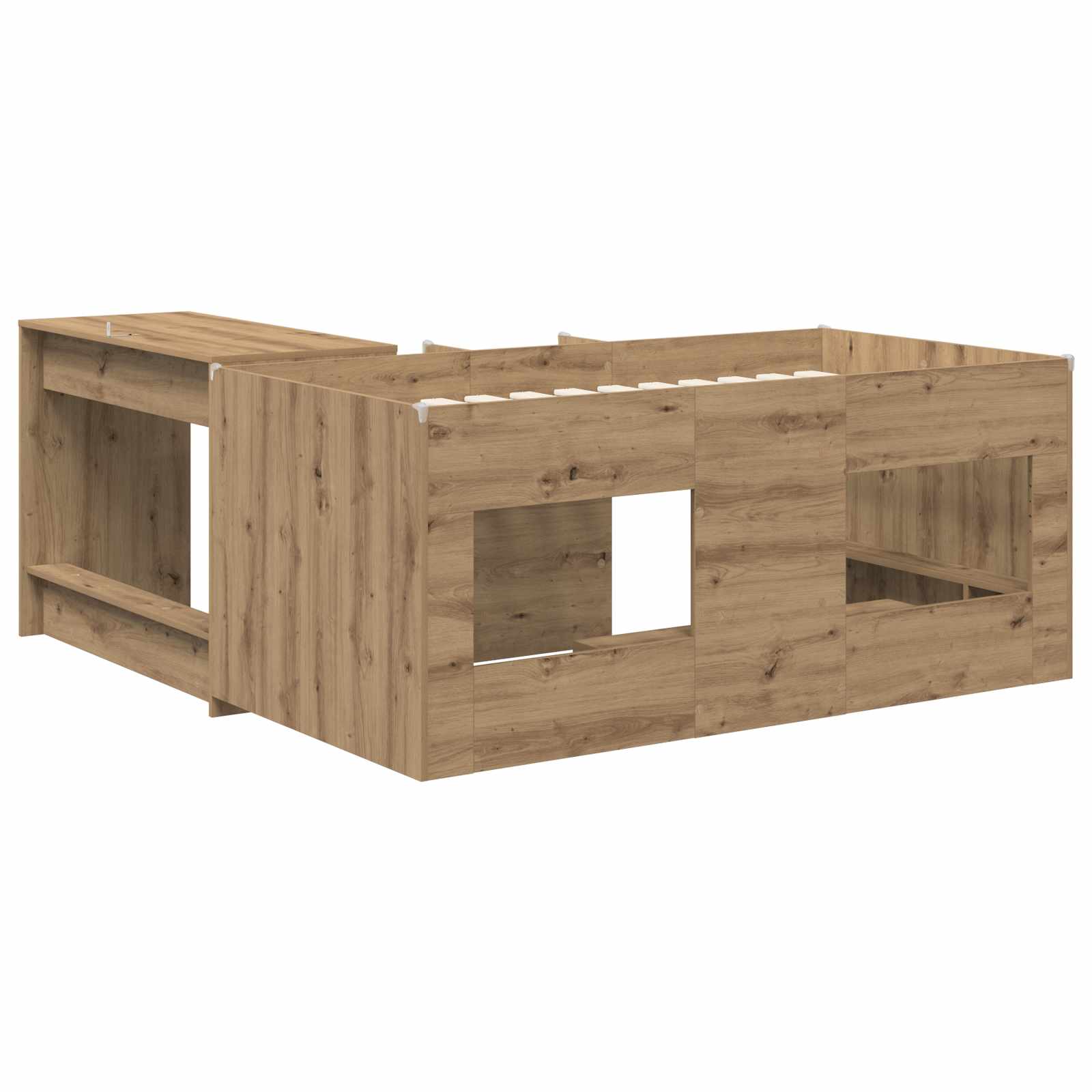 Lit haut pour enfants avec bureau 2 pc Chêne artisanal - XIOS