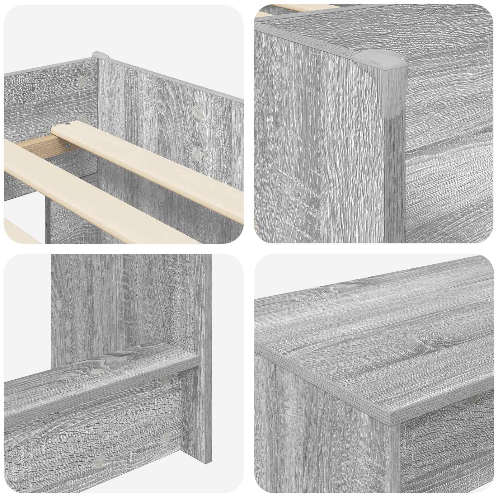 Lit haut pour enfants avec bureau 2 pc Sonoma gris - XIOS