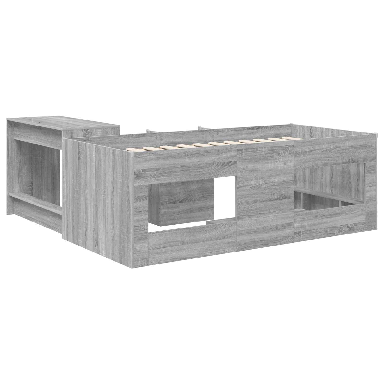 Lit haut pour enfants avec bureau 2 pc Sonoma gris - XIOS
