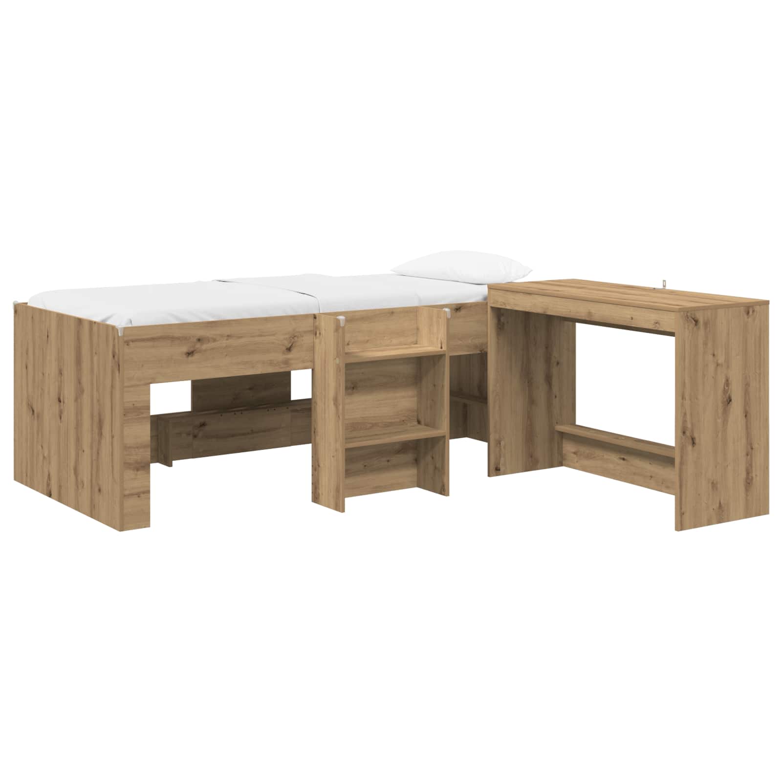Lit haut pour enfants avec bureau 2 pc Chêne artisanal - XIOS