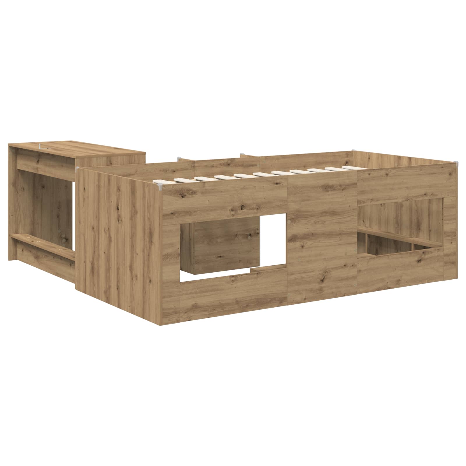 Lit haut pour enfants avec bureau 2 pc Chêne artisanal - XIOS