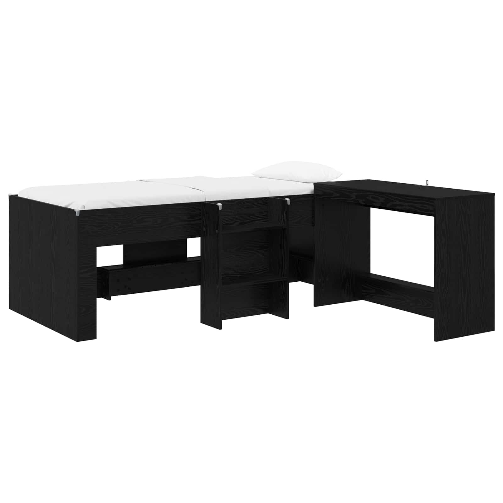 Lit haut pour enfants avec bureau 2 pc Chêne noir - XIOS