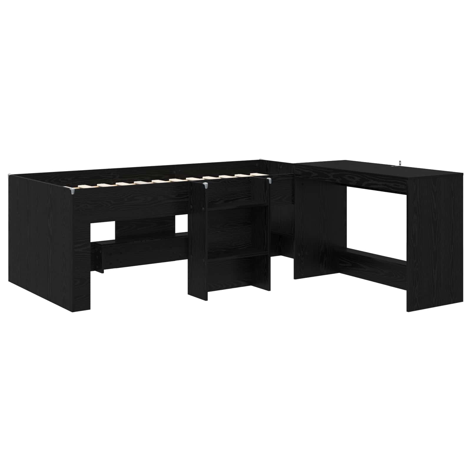 Lit haut pour enfants avec bureau 2 pc Chêne noir - XIOS