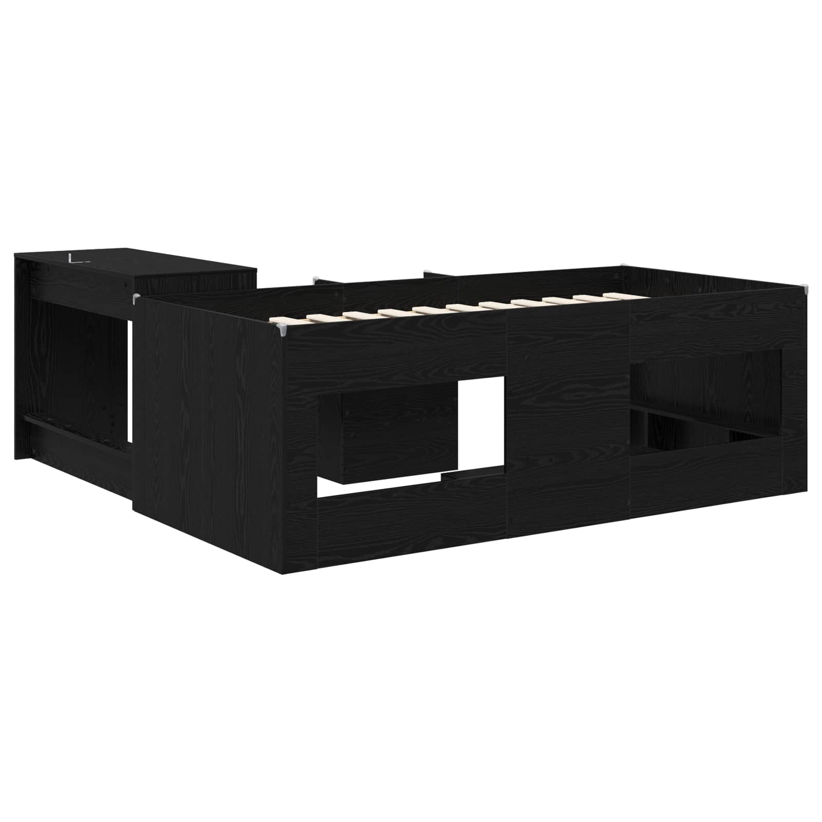 Lit haut pour enfants avec bureau 2 pc Chêne noir - XIOS