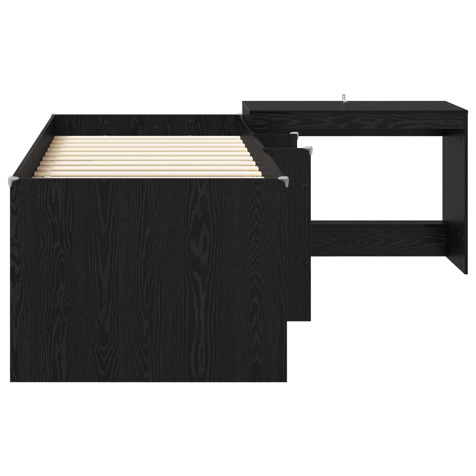 Lit haut pour enfants avec bureau 2 pc Chêne noir - XIOS