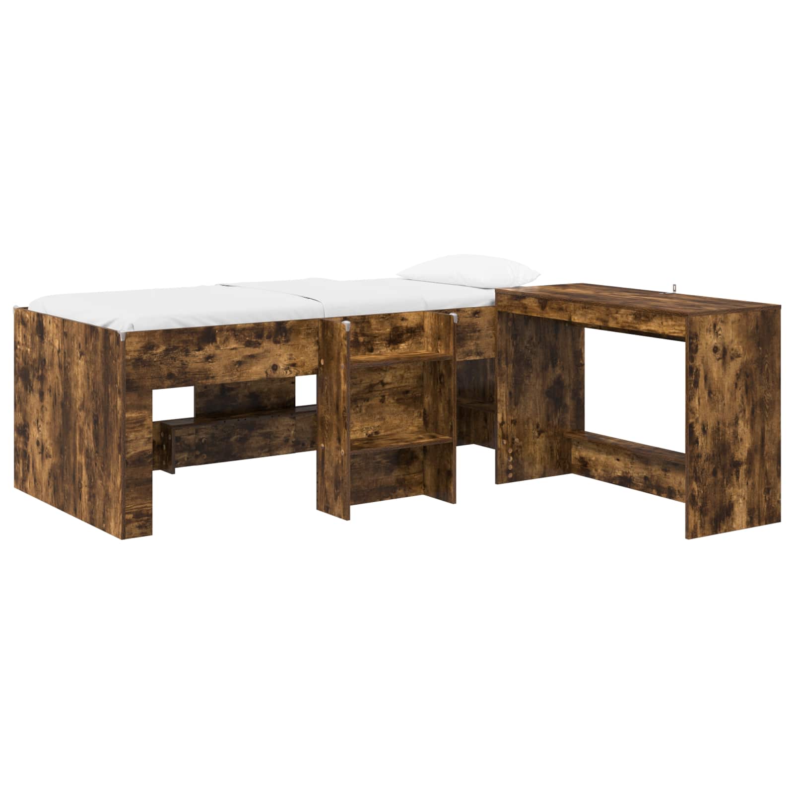 Lit haut pour enfants avec bureau 2 pc Chêne fumé - XIOS