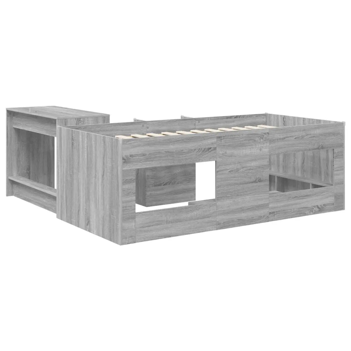 Lit haut pour enfants avec bureau 2 pc Sonoma gris - XIOS