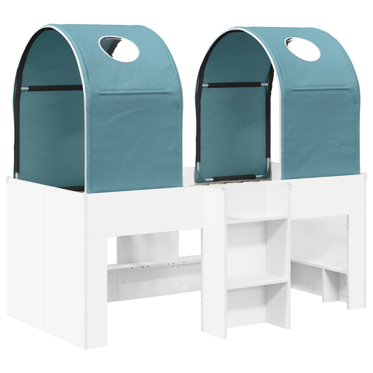 Lit avec Tunnel 3 pc Blanc et bleu clair Bois d'ingénierie - XIOS