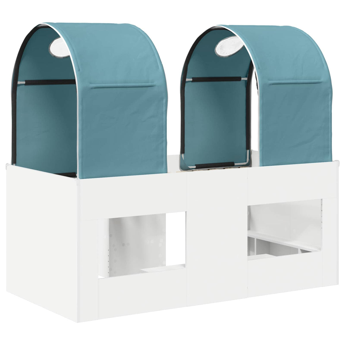 Lit avec Tunnel 3 pc Blanc et bleu clair Bois d'ingénierie - XIOS
