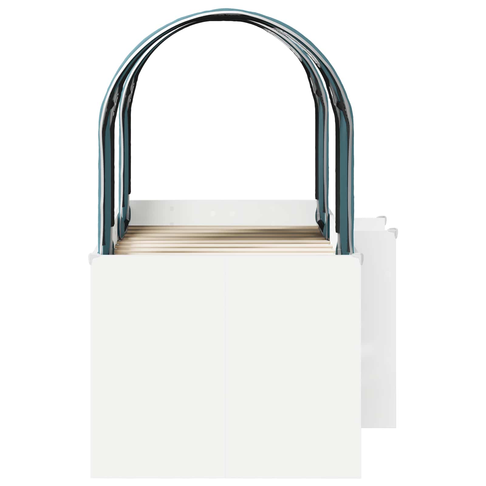Lit avec Tunnel 4 pcs Blanc et bleu clair Bois d'ingénierie - XIOS