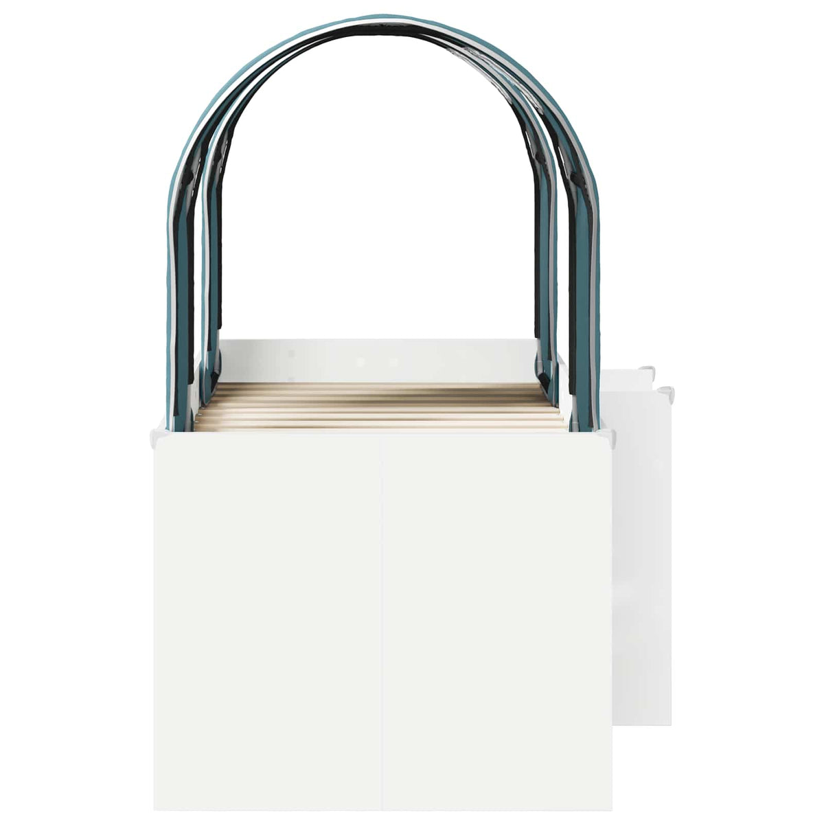 Lit avec Tunnel 3 pc Blanc et bleu clair Bois d'ingénierie - XIOS