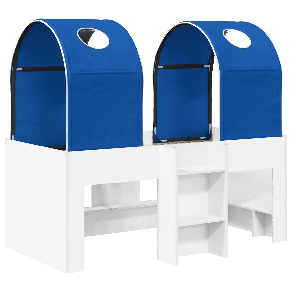 Lit avec Tunnel 3 pc Blanc et bleu Bois d'ingénierie - XIOS