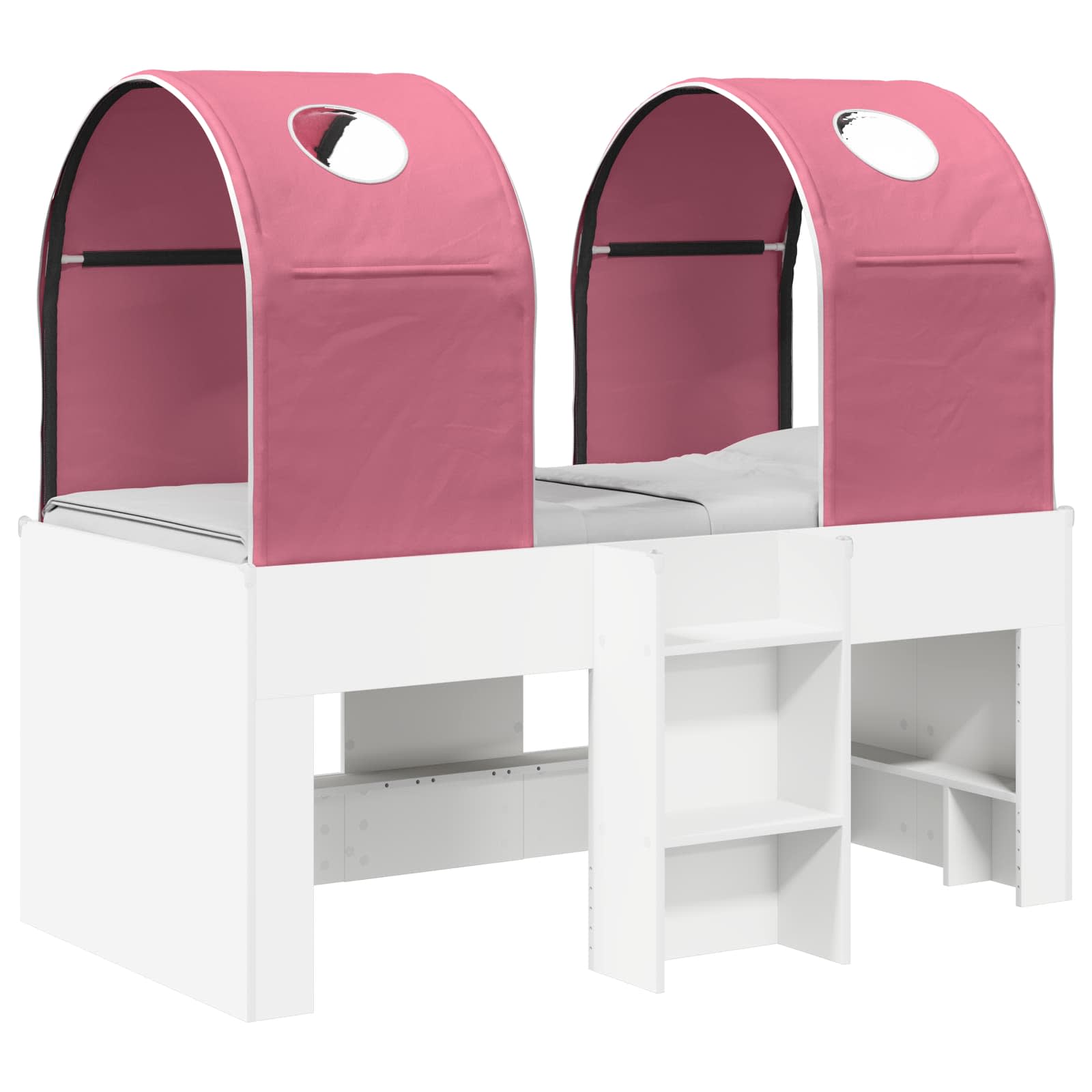 Lit avec Tunnel 3 pc Blanc et rose Bois d'ingénierie - XIOS