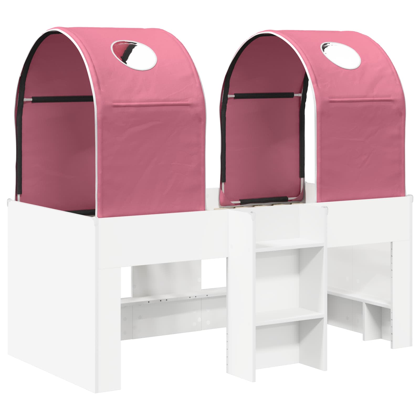 Lit avec Tunnel 3 pc Blanc et rose Bois d'ingénierie - XIOS