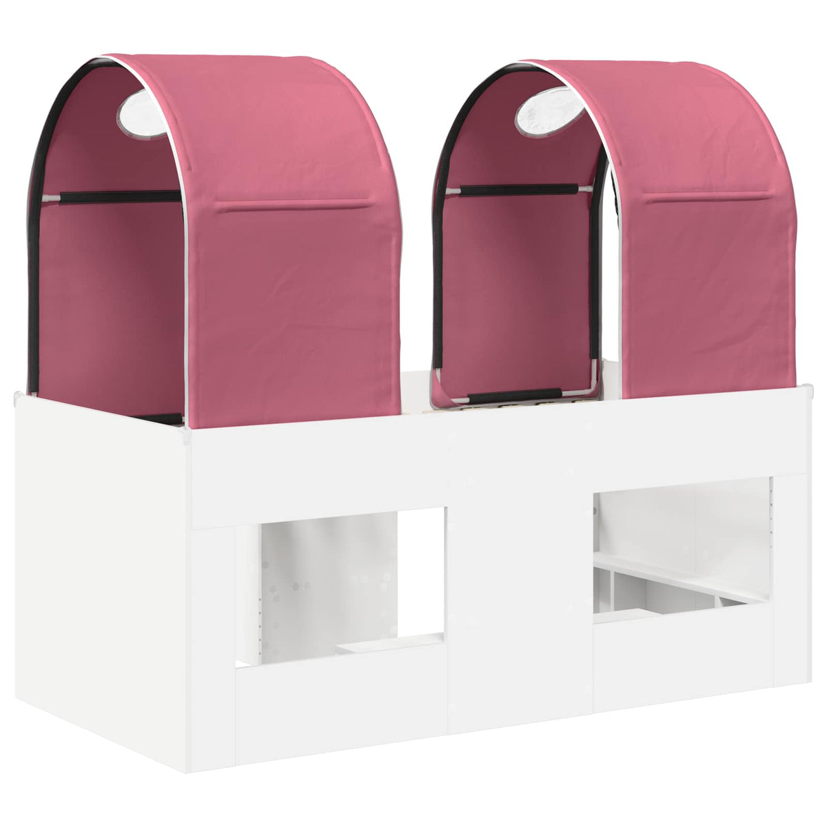 Lit avec Tunnel 3 pc Blanc et rose Bois d'ingénierie - XIOS