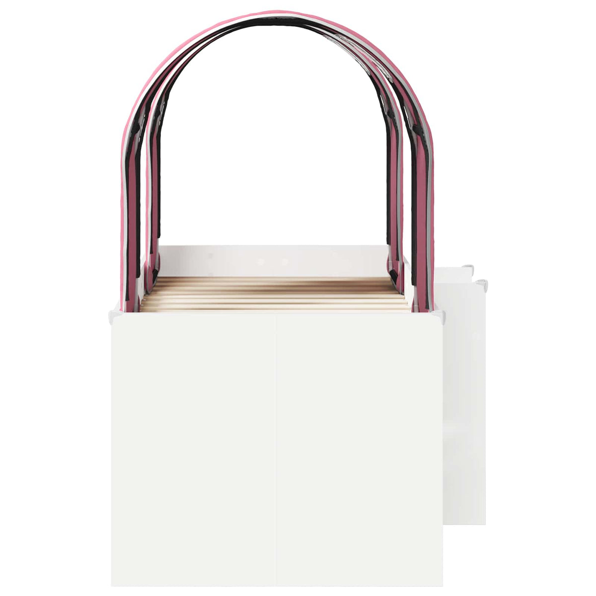 Lit avec Tunnel 3 pc Blanc et rose Bois d'ingénierie - XIOS