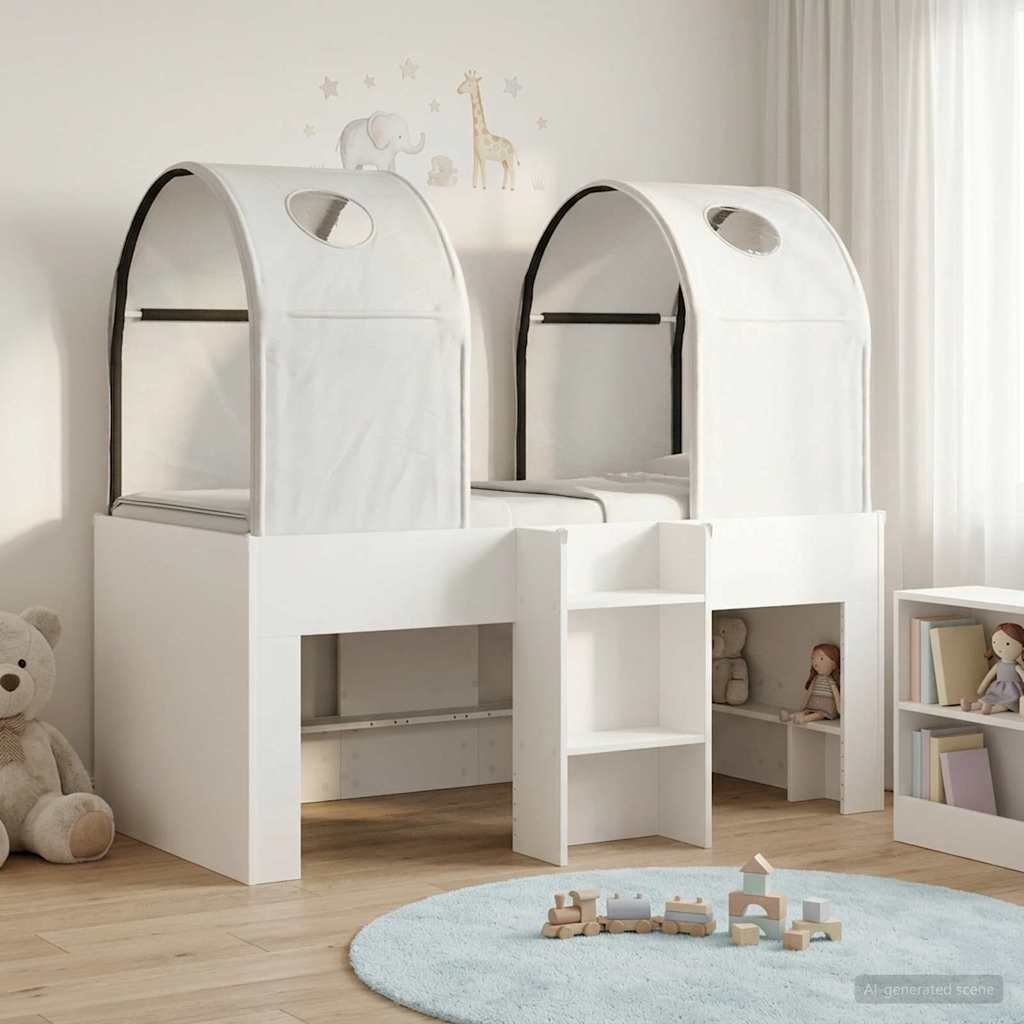 Lit avec Tunnel 3 pc Blanc Bois d'ingénierie - XIOS