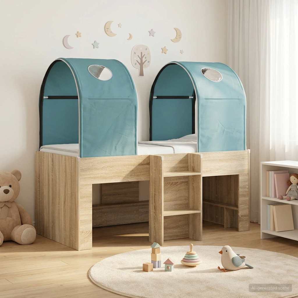 Lit avec Tunnel 3 pc Sonoma et Bleu Clair Bois d'ingénierie - XIOS