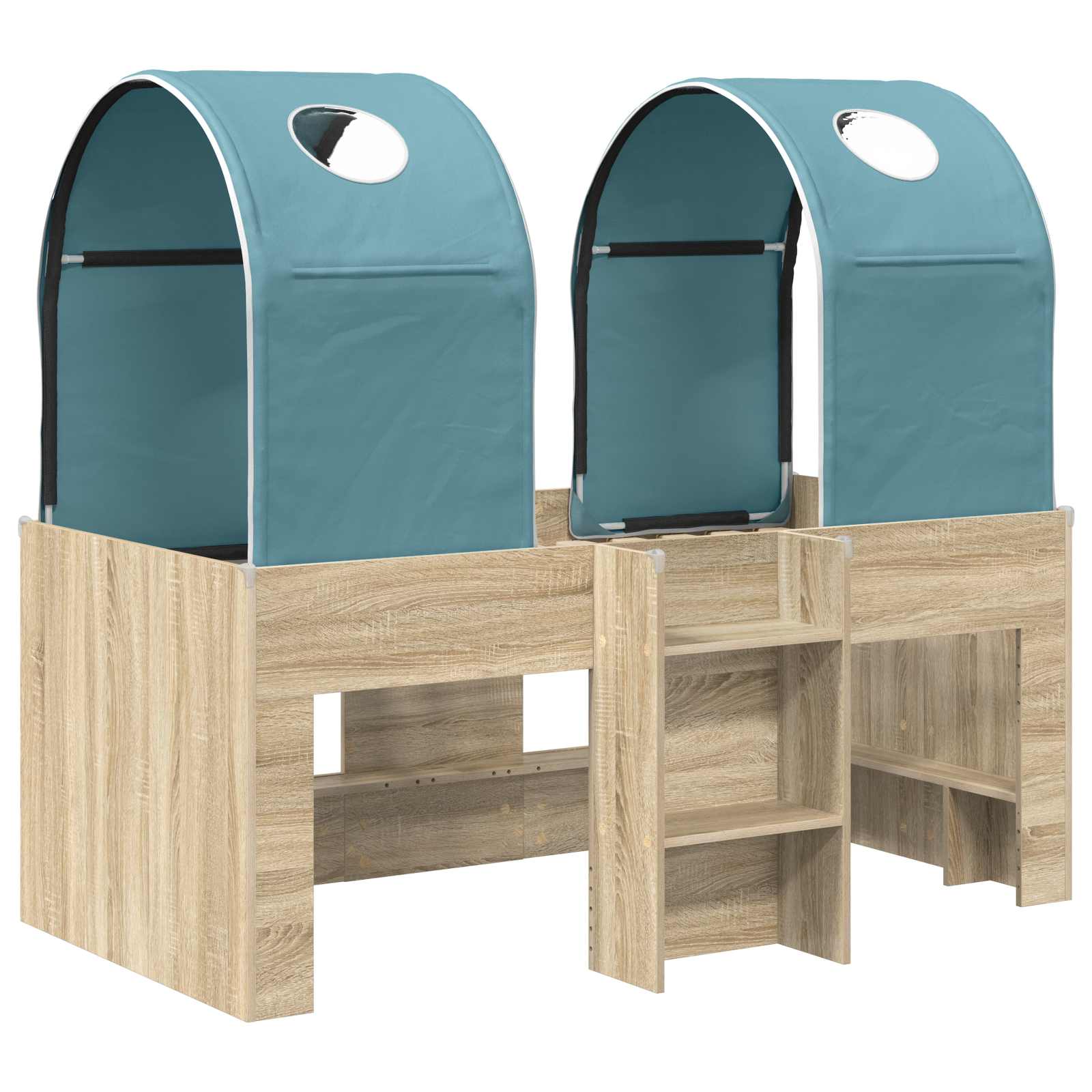 Lit avec Tunnel 3 pc Sonoma et Bleu Clair Bois d'ingénierie - XIOS