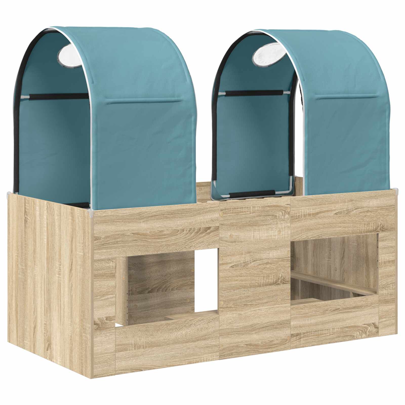 Lit avec Tunnel 3 pc Sonoma et Bleu Clair Bois d'ingénierie - XIOS