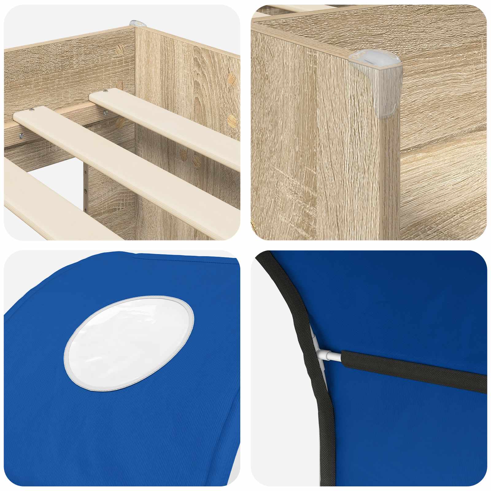 Lit avec Tunnel 3 pc Sonoma et Bleu Bois d'ingénierie - XIOS