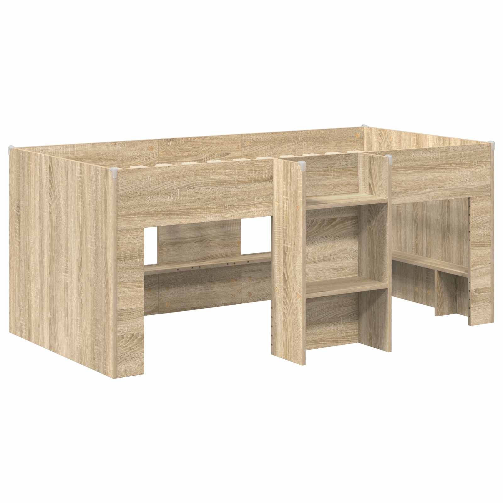 Lit avec Tunnel 3 pc Sonoma et Rouge Bois d'ingénierie - XIOS
