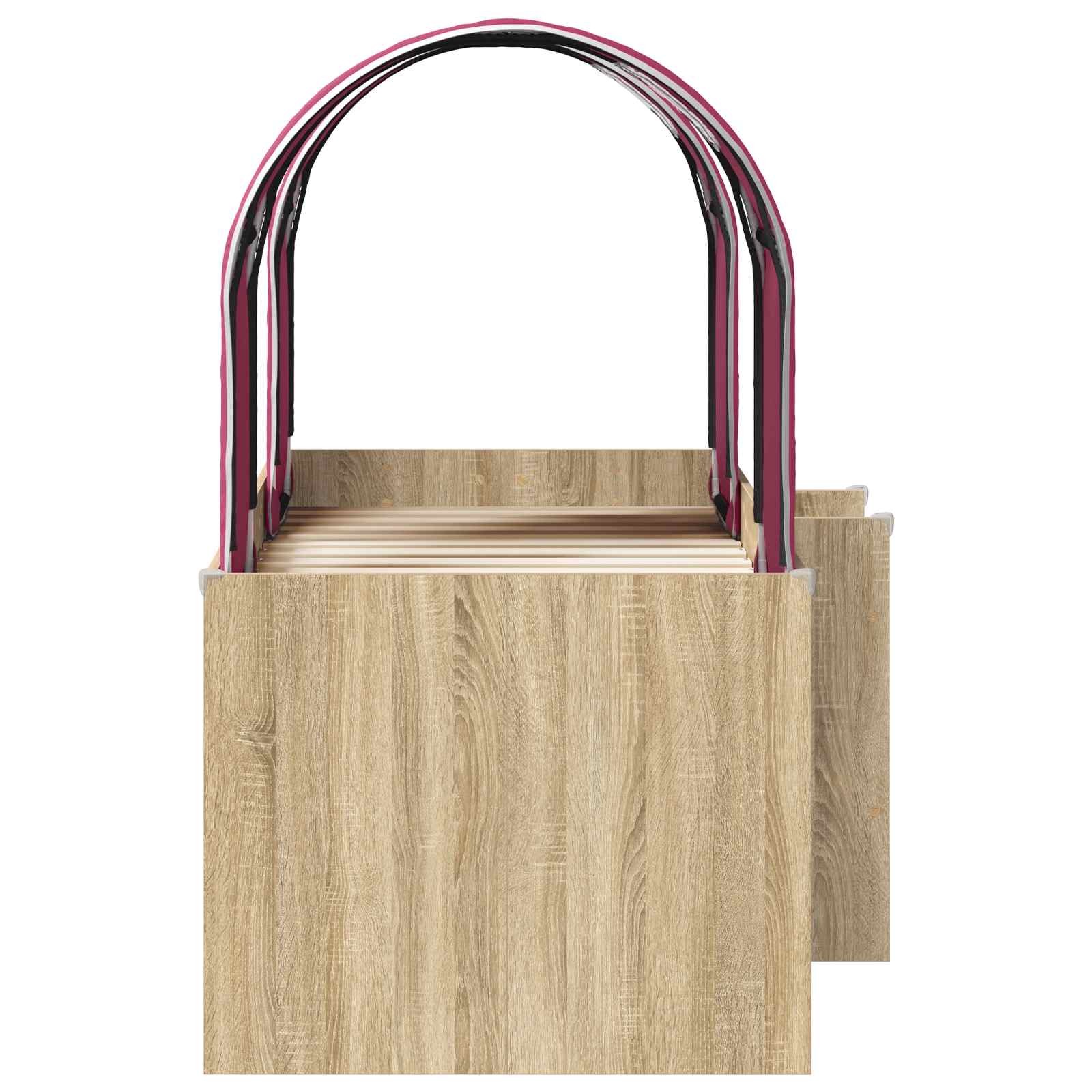 Lit avec Tunnel 3 pc Sonoma et Rouge Bois d'ingénierie - XIOS