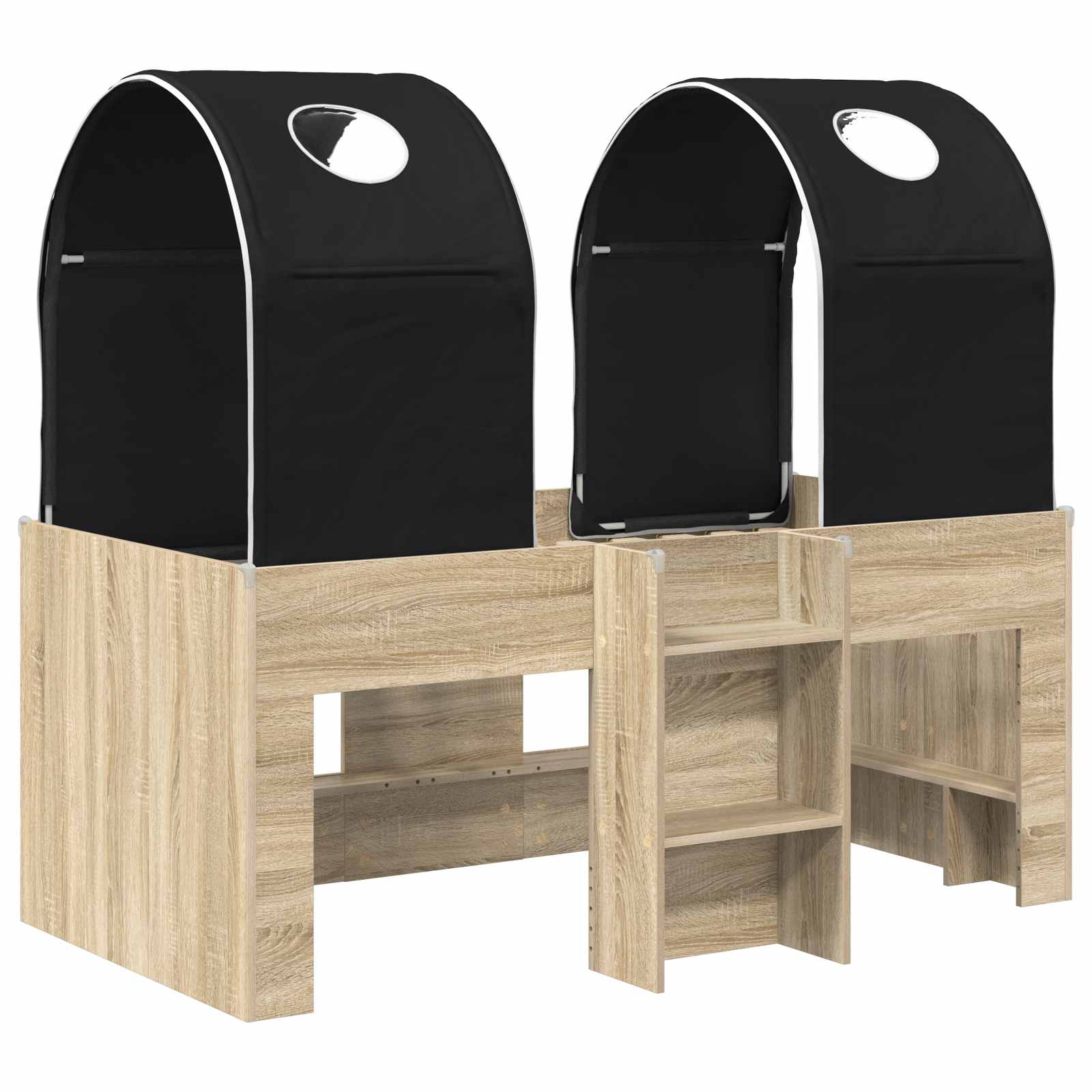 Lit avec Tunnel 3 pc Sonoma et Noir Bois d'ingénierie - XIOS