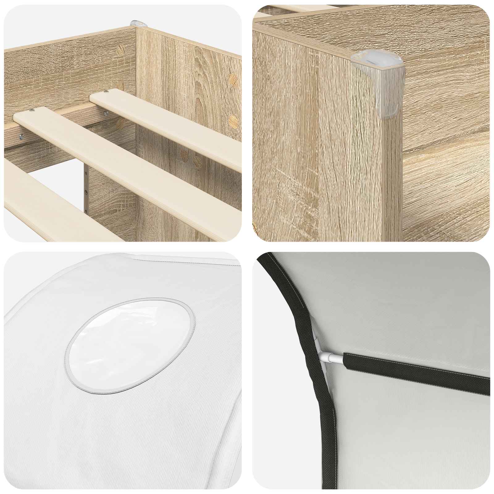 Lit avec Tunnel 3 pc Sonoma et Blanc Bois d'ingénierie - XIOS