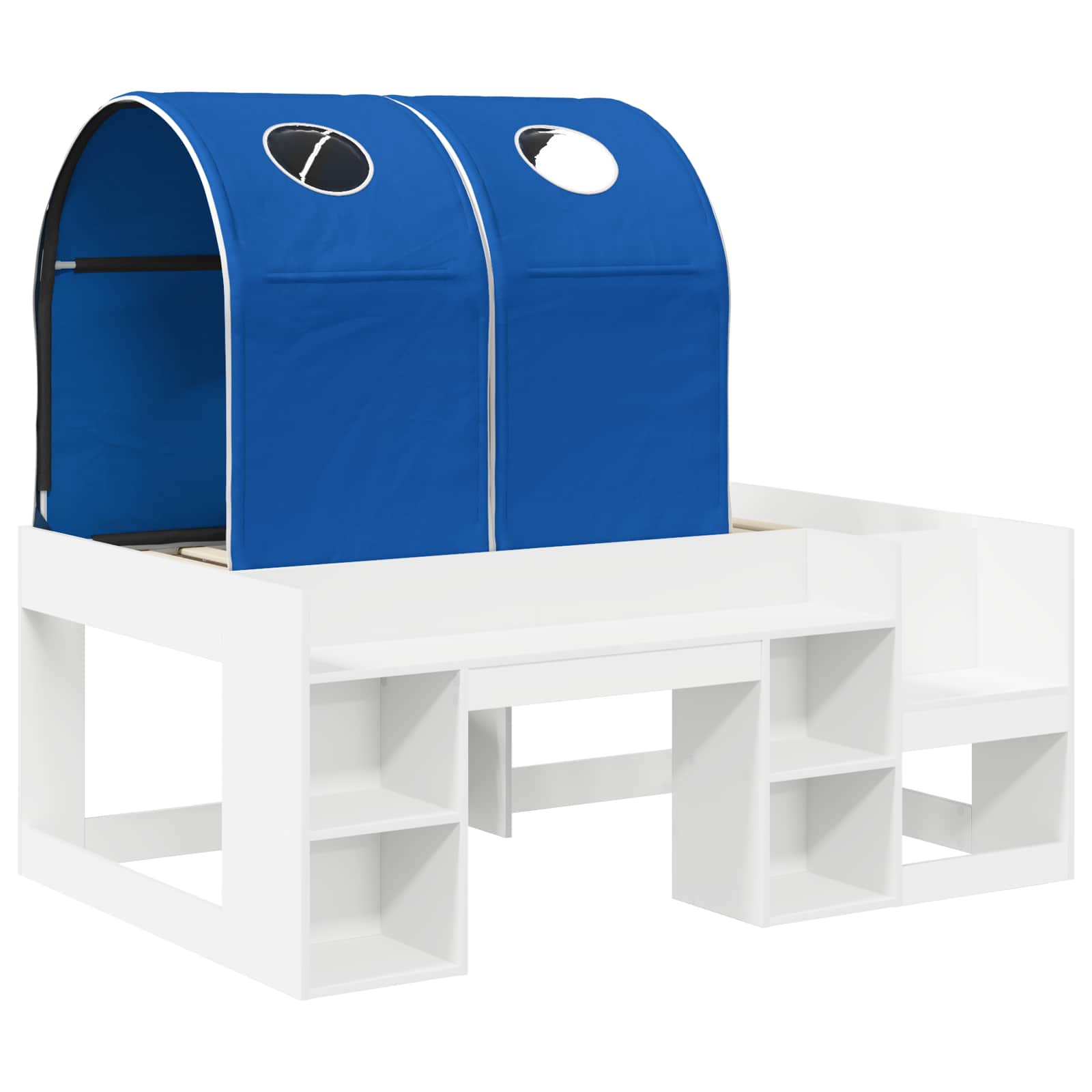 Lit avec Tunnel 3 pc Blanc et bleu Bois d'ingénierie - XIOS