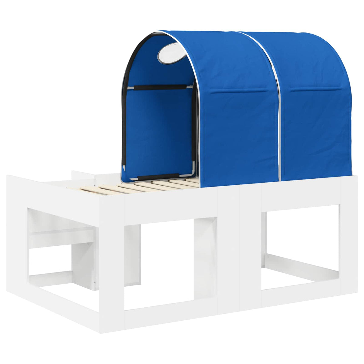 Lit avec Tunnel 3 pc Blanc et bleu Bois d'ingénierie - XIOS