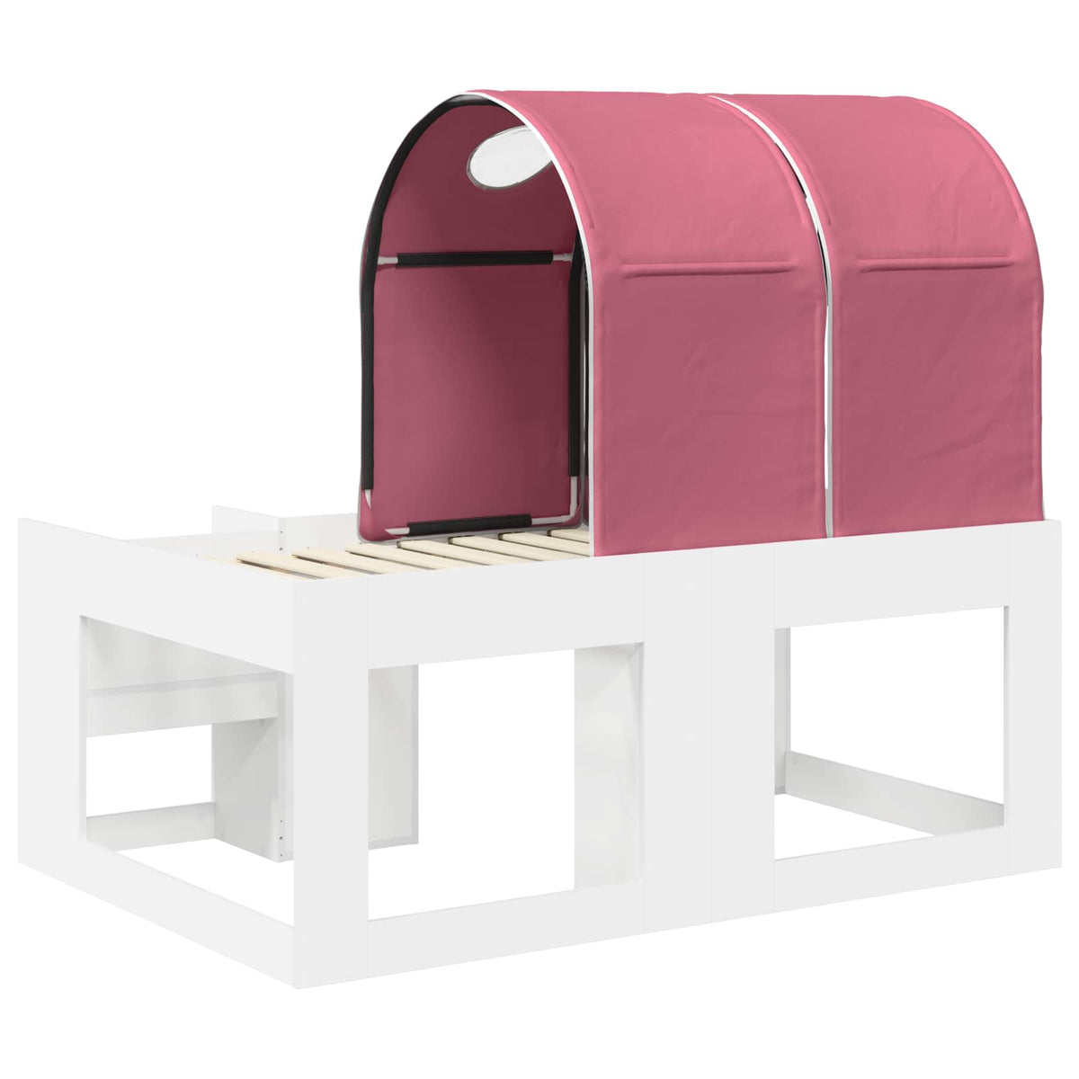 Lit avec Tunnel 3 pc Blanc et rose Bois d'ingénierie - XIOS