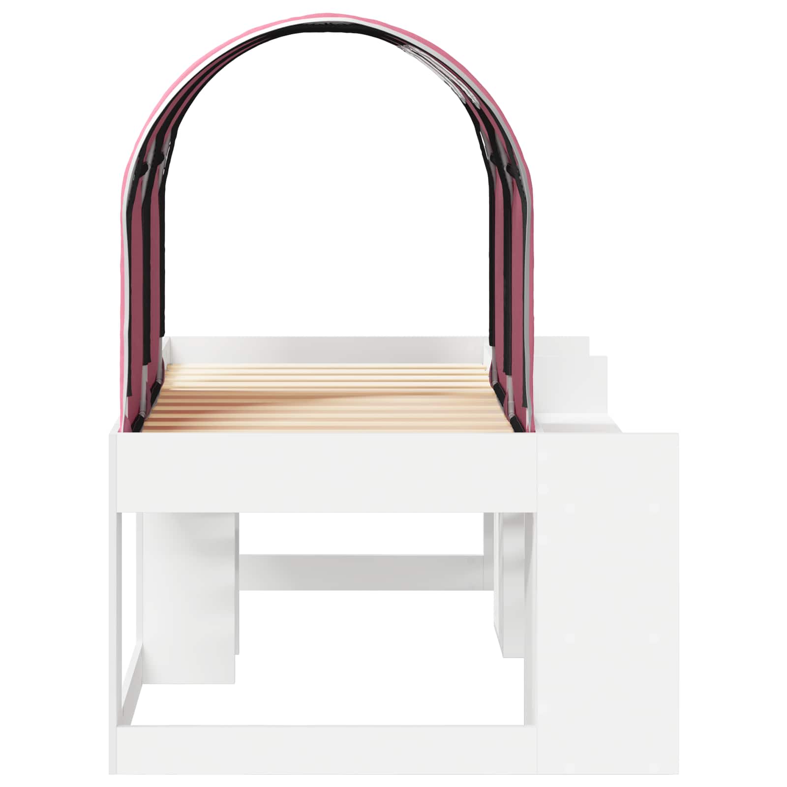 Lit avec Tunnel 3 pc Blanc et rose Bois d'ingénierie - XIOS