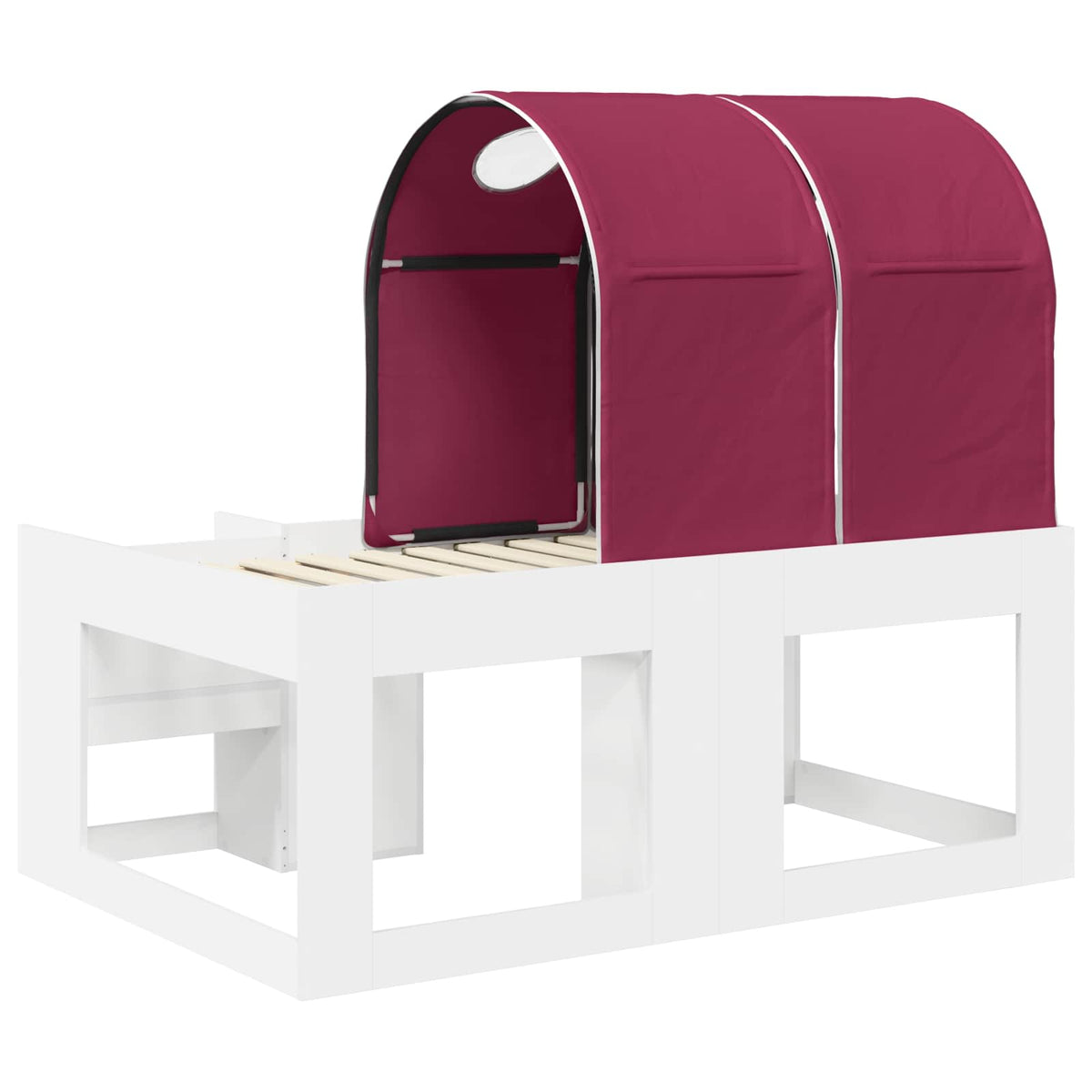 Lit avec Tunnel 3 pc Blanc et rouge Bois d'ingénierie - XIOS