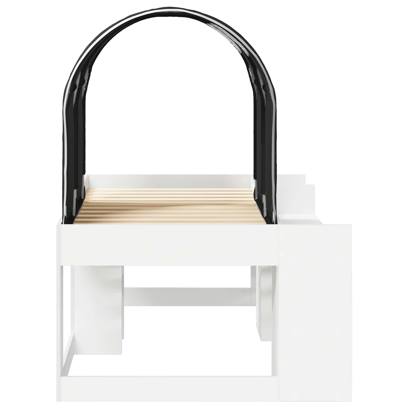 Lit avec Tunnel 3 pc Blanc et noir Bois d'ingénierie - XIOS