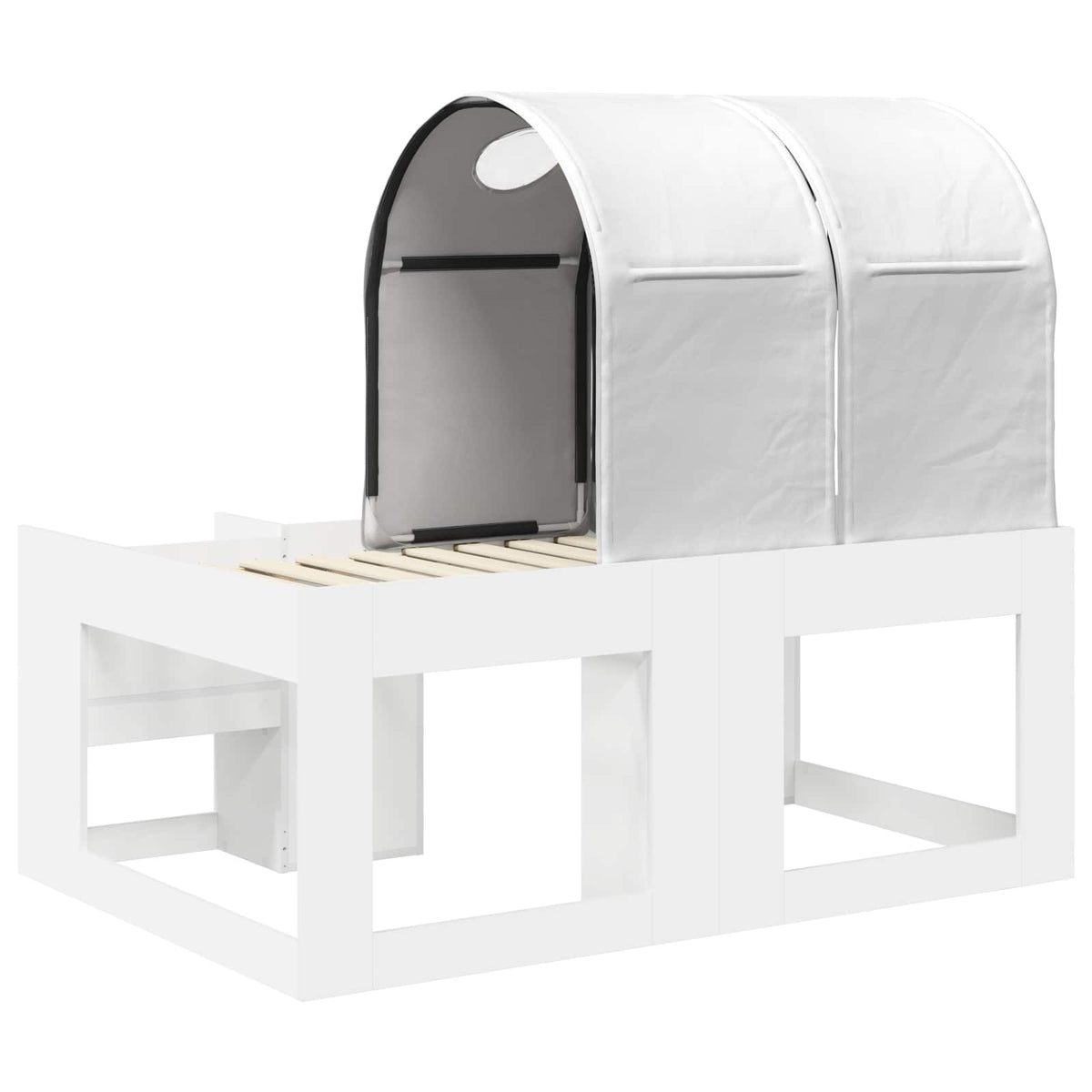 Lit avec Tunnel avec étagère 3 pc Blanc Bois d'ingénierie - XIOS