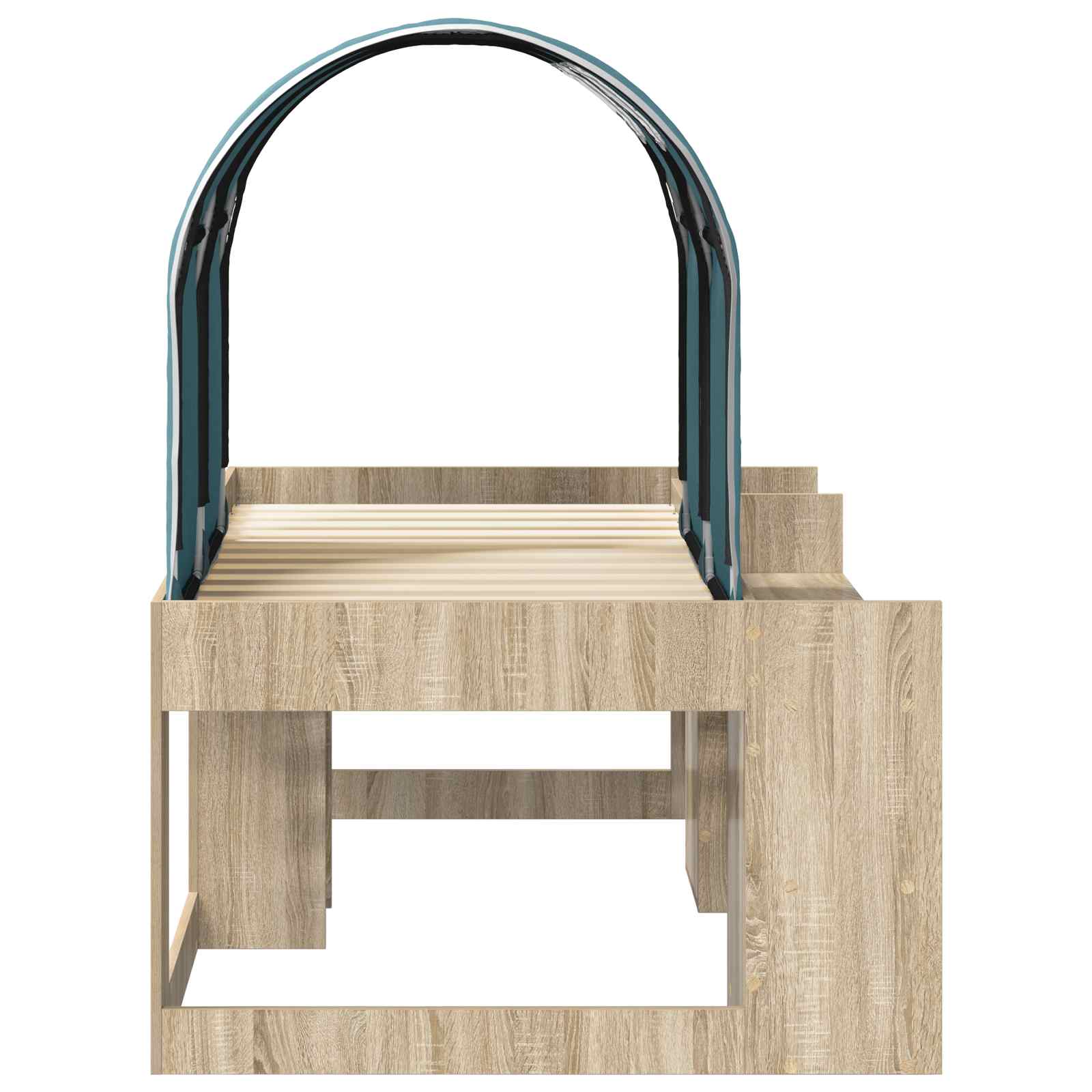 Lit avec Tunnel avec étagère 3 pc Chêne Sonoma et bleu clair - XIOS