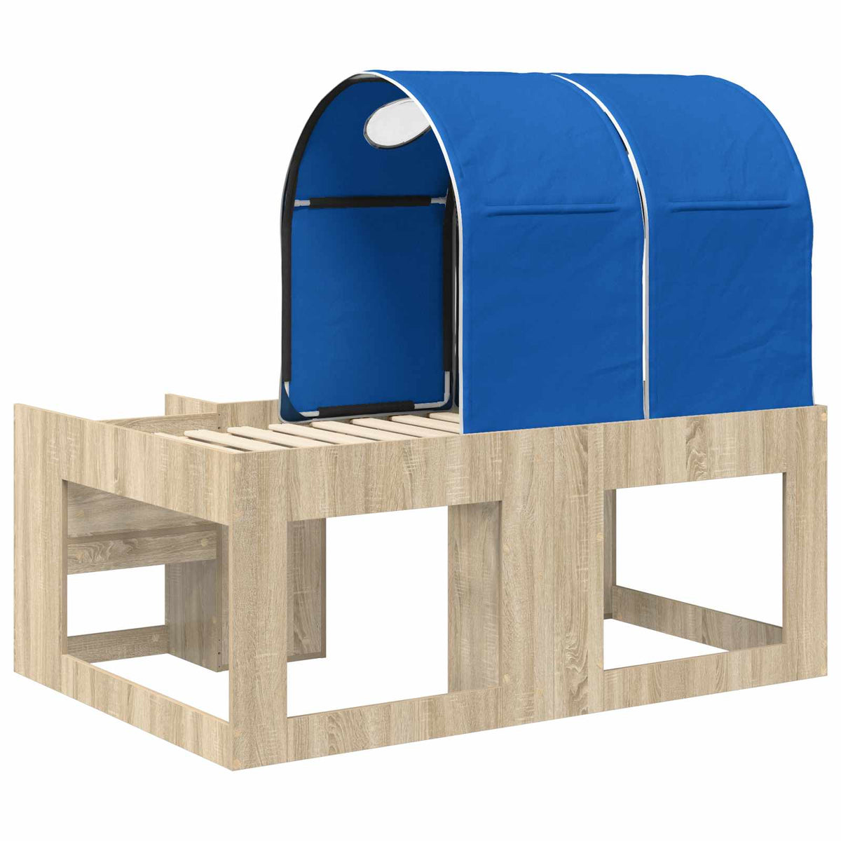 Lit avec Tunnel 3 pc Chêne Sonoma et bleu Bois d'ingénierie - XIOS