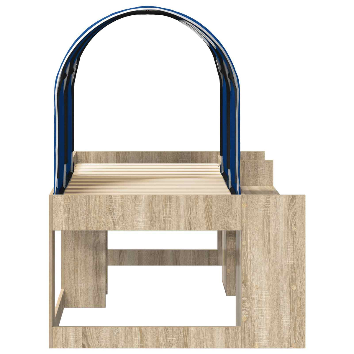 Lit avec Tunnel 3 pc Chêne Sonoma et bleu Bois d'ingénierie - XIOS