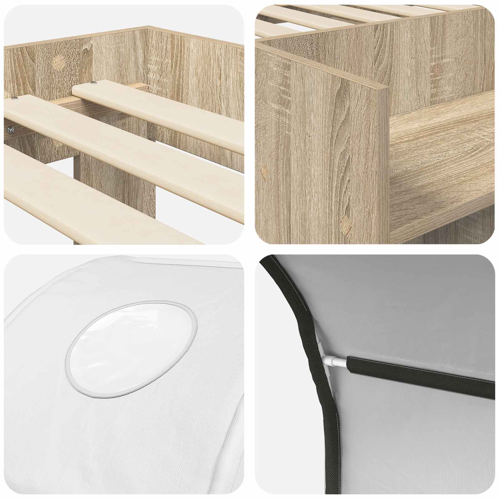 Lit avec Tunnel 3 pc Chêne Sonoma et blanc Bois d'ingénierie - XIOS
