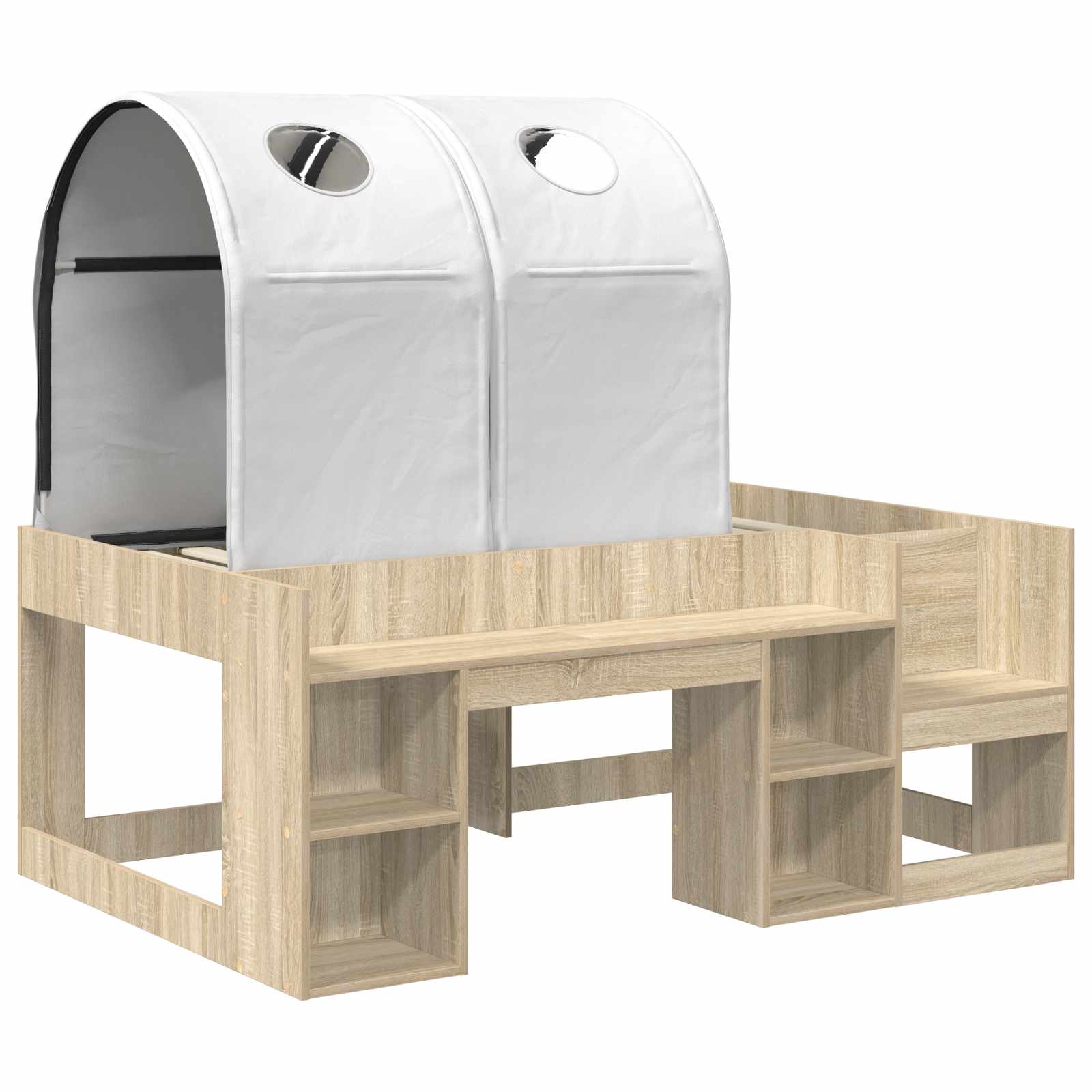 Lit avec Tunnel 3 pc Chêne Sonoma et blanc Bois d'ingénierie - XIOS