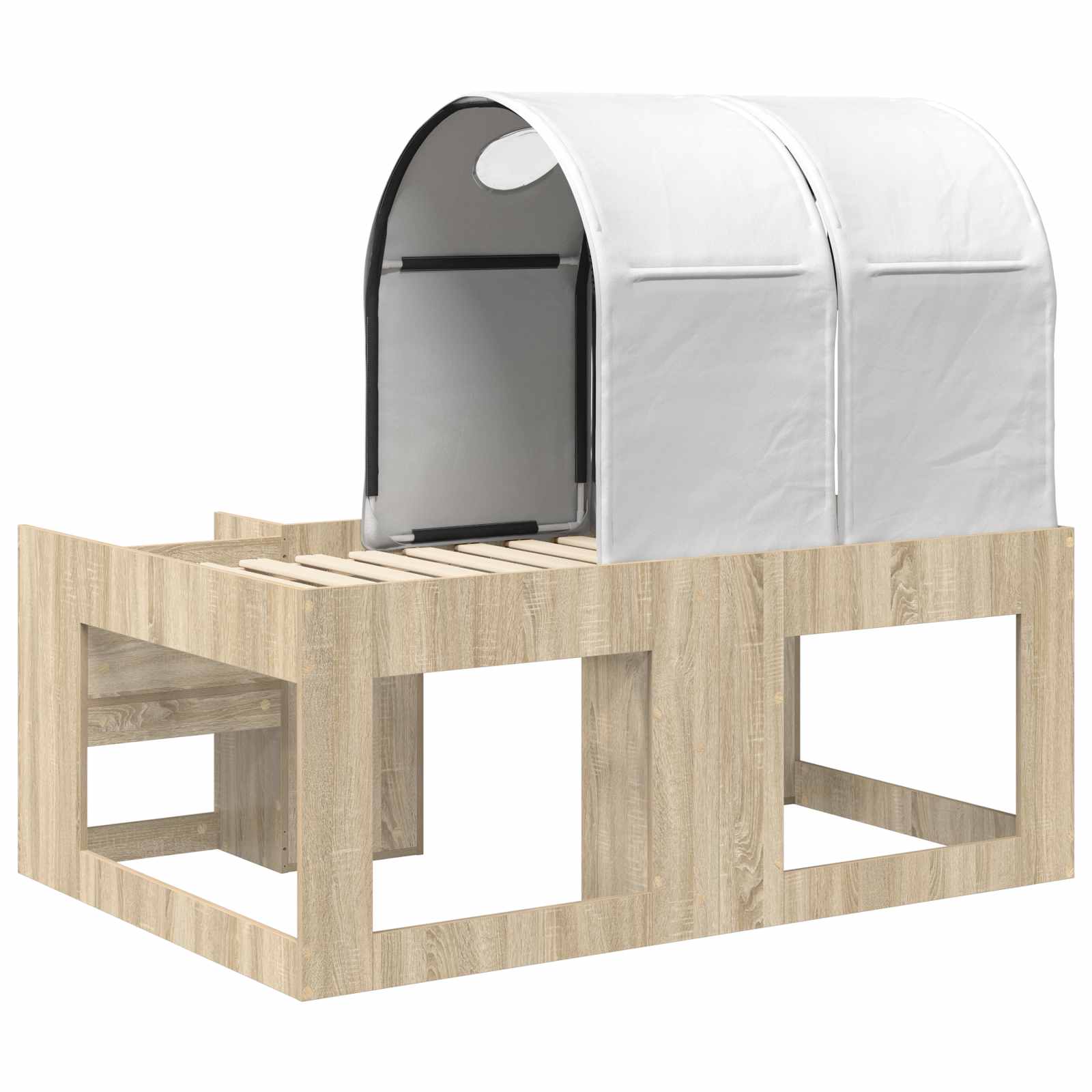 Lit avec Tunnel 3 pc Chêne Sonoma et blanc Bois d'ingénierie - XIOS