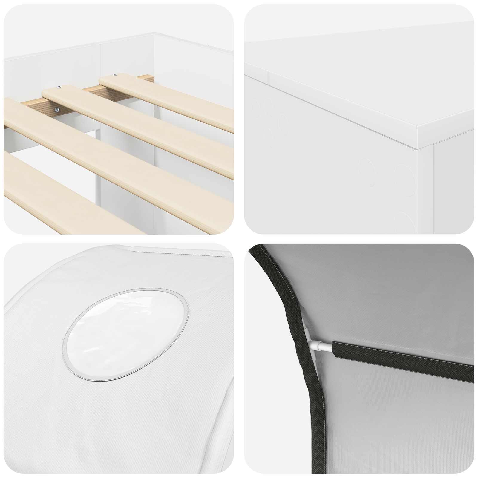 Lit avec Tunnel 4 pcs Chêne Artisanal et Blanc - XIOS