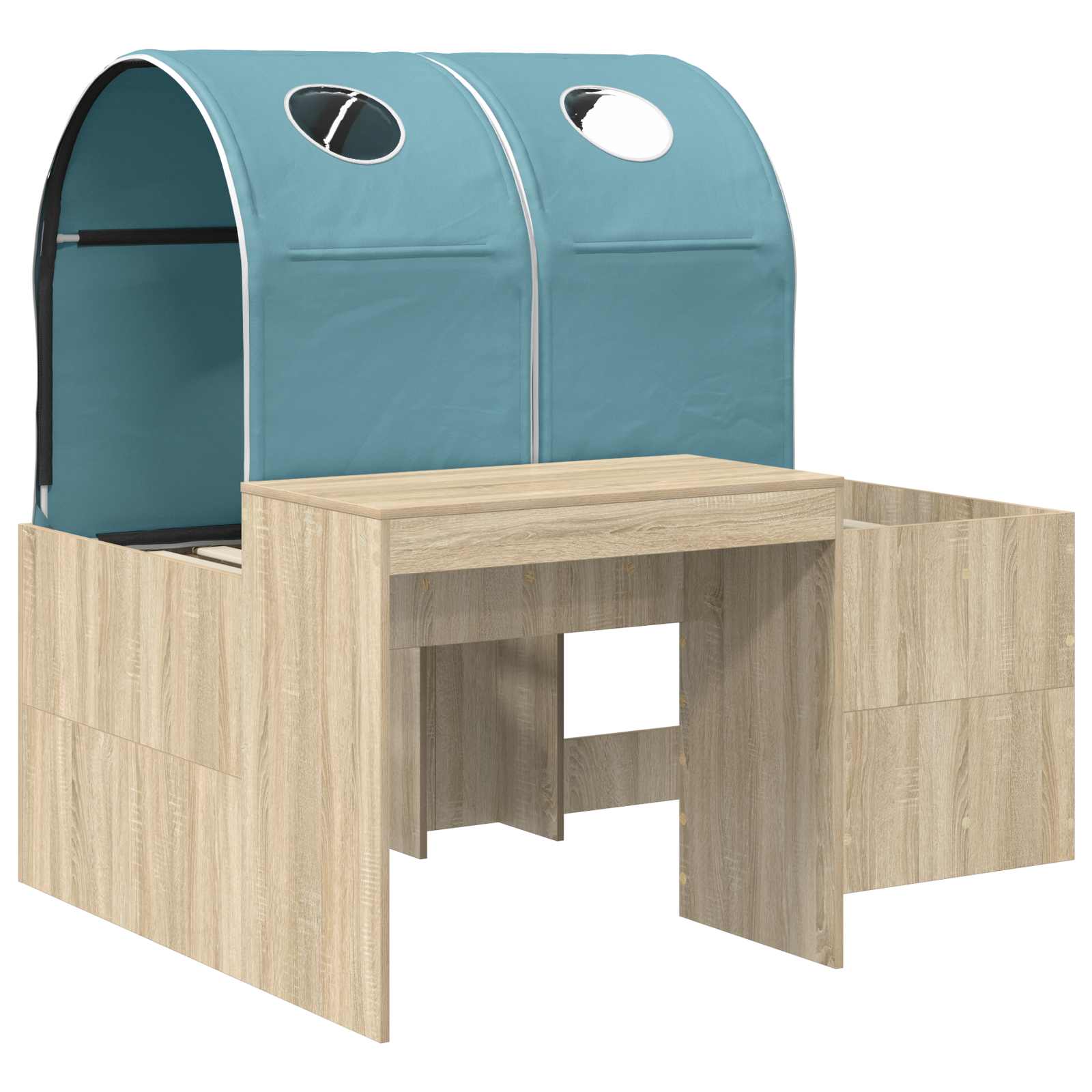 Lit avec Tunnel 3 pc Chêne Sonoma et bleu clair - XIOS