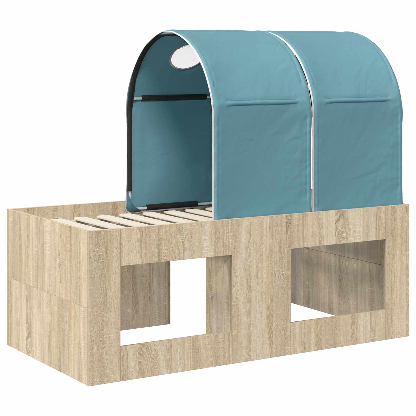 Lit avec Tunnel 3 pc Chêne Sonoma et bleu clair - XIOS
