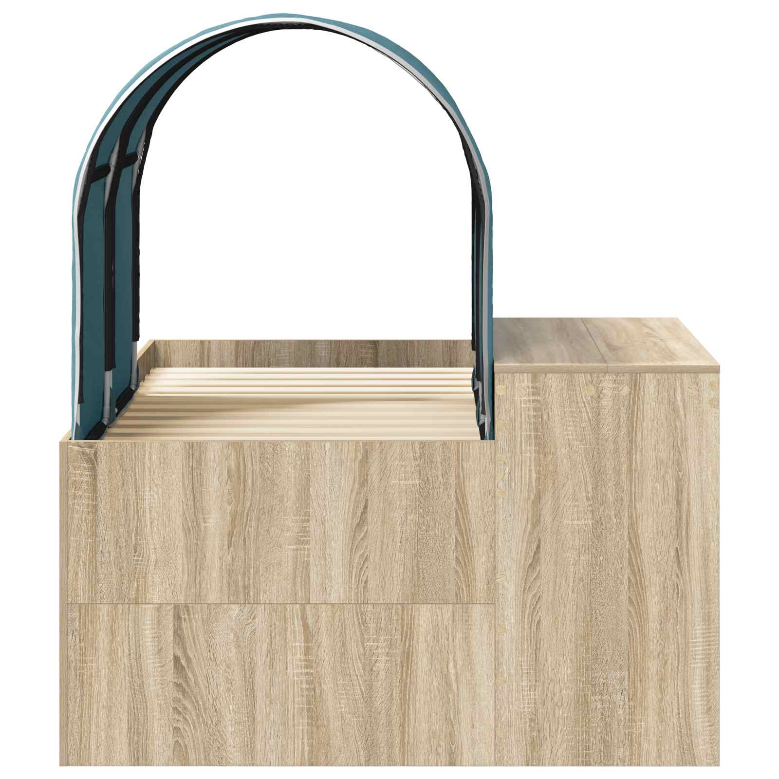 Lit avec Tunnel 3 pc Chêne Sonoma et bleu clair - XIOS