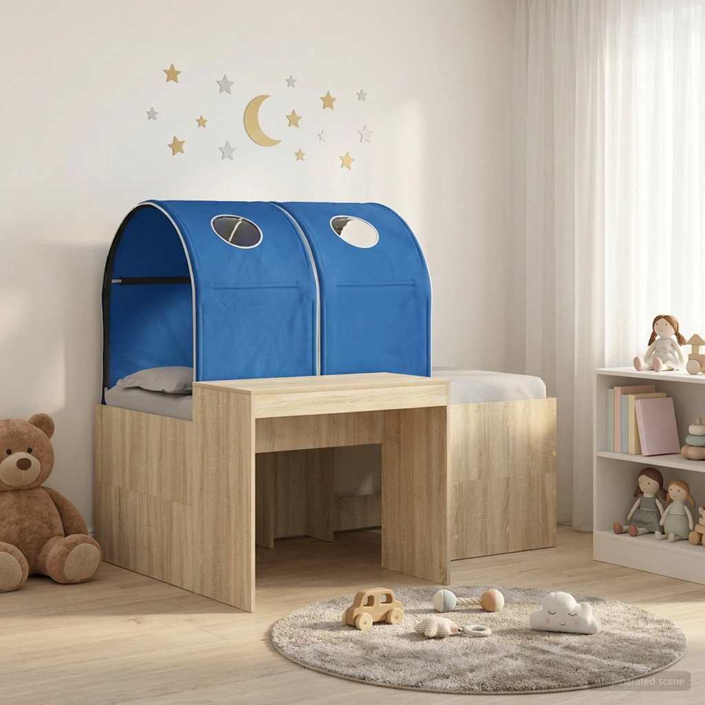 Lit avec Tunnel 3 pc Chêne Sonoma et bleu Bois d'ingénierie - XIOS