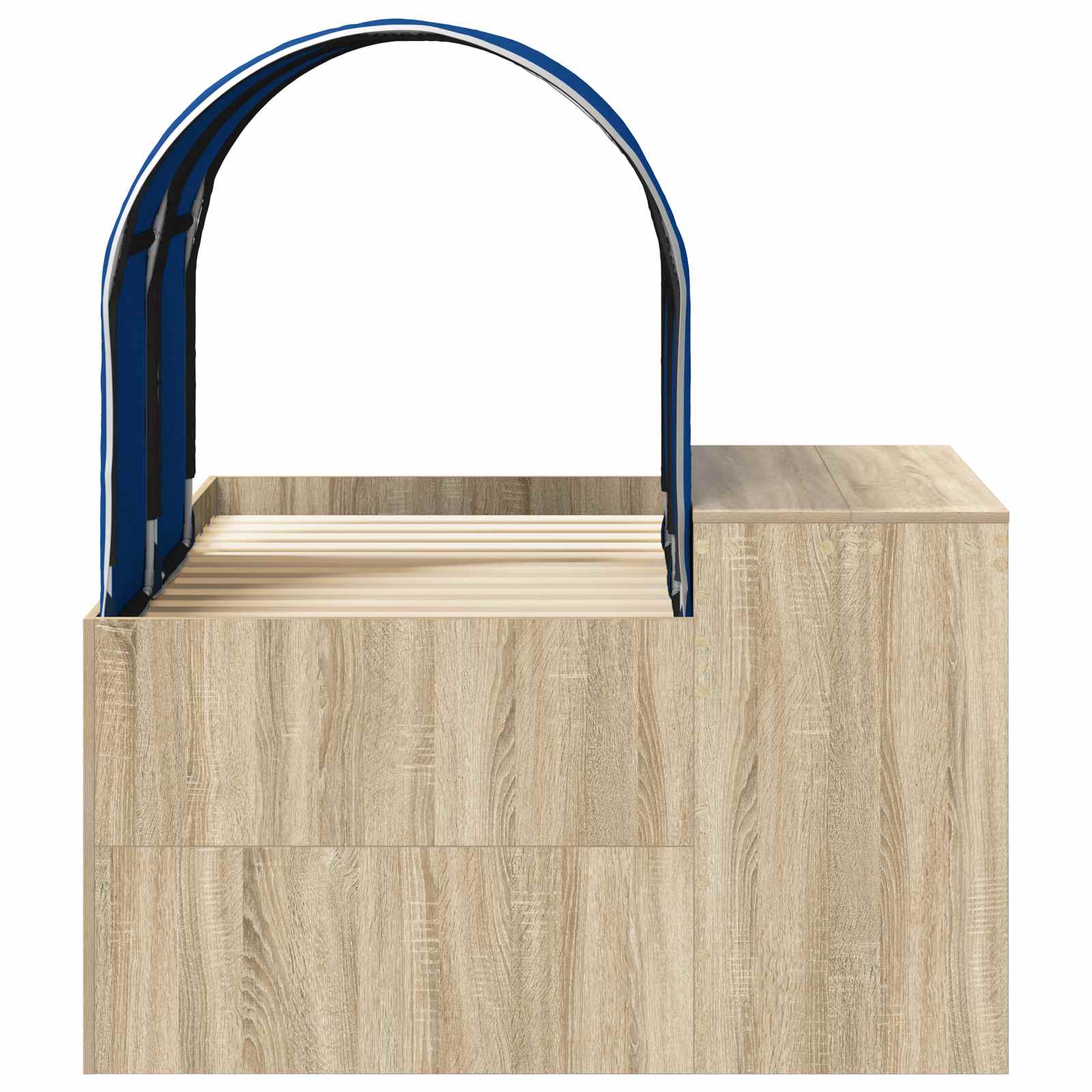 Lit avec Tunnel 3 pc Chêne Sonoma et bleu Bois d'ingénierie - XIOS
