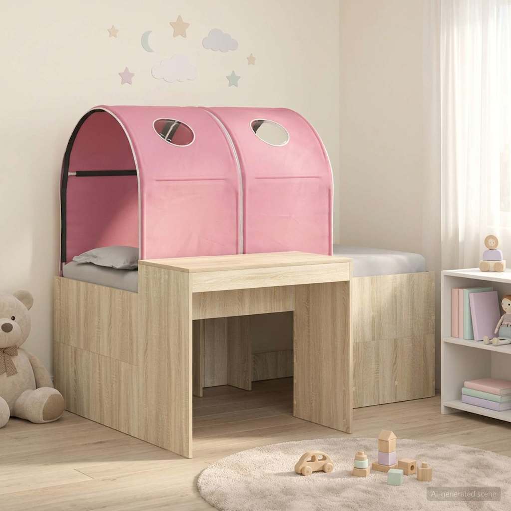 Lit avec Tunnel 3 pc Chêne Sonoma et rose Bois d'ingénierie - XIOS