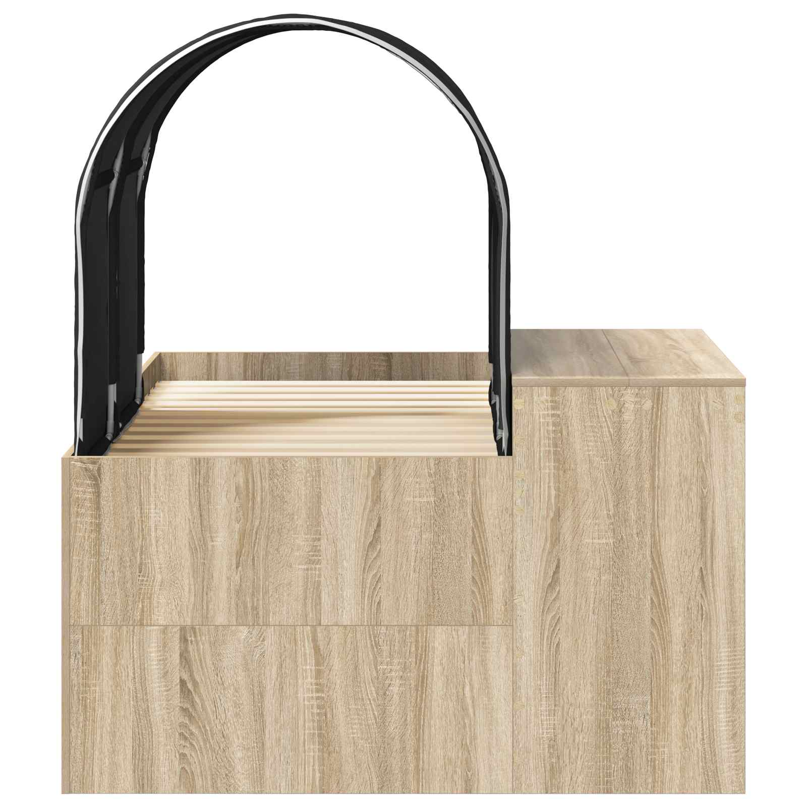 Lit avec Tunnel 3 pc Chêne Sonoma et noir Bois d'ingénierie - XIOS